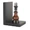 Decorative Dark Brown & Silver Chess Bookend Set